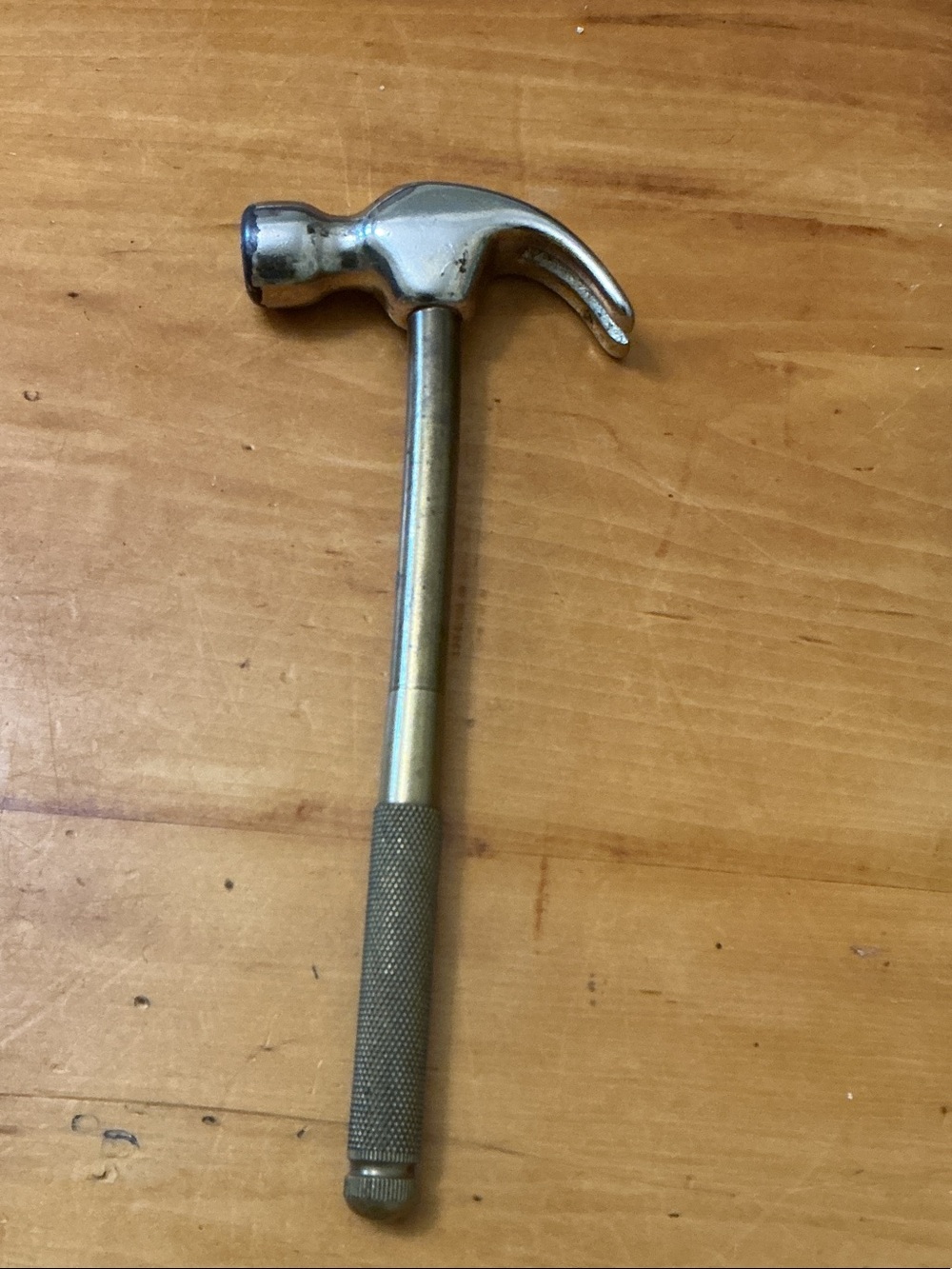 Mini Hammer Brass Plated  Metal Peeling 8” long